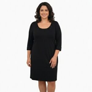 Karen Kane Black Beeded Embellished Cocktail Dress Size 0X